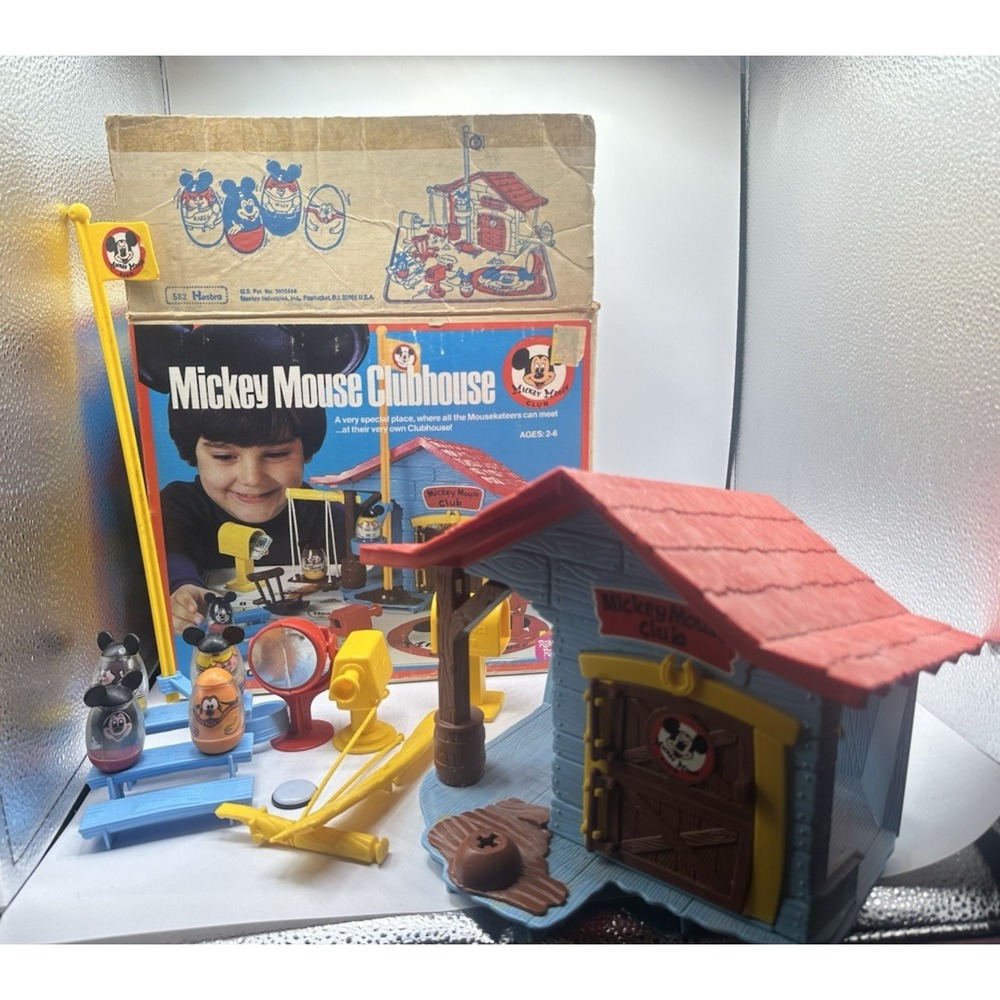 Vintage Hasbro Mickey Mouse Clubhouse Romper Room #582 Playset Box Play Mat